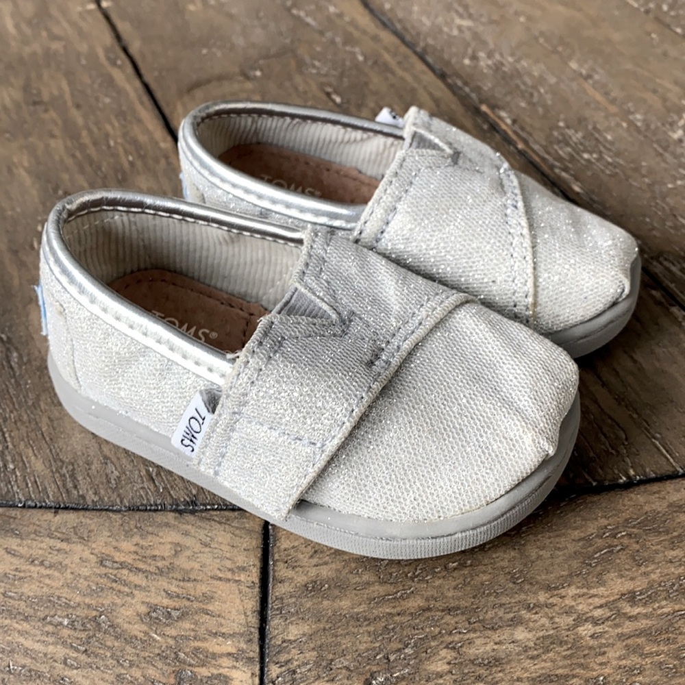 Girls 4T Toddler TOMS Sparkle Shoes